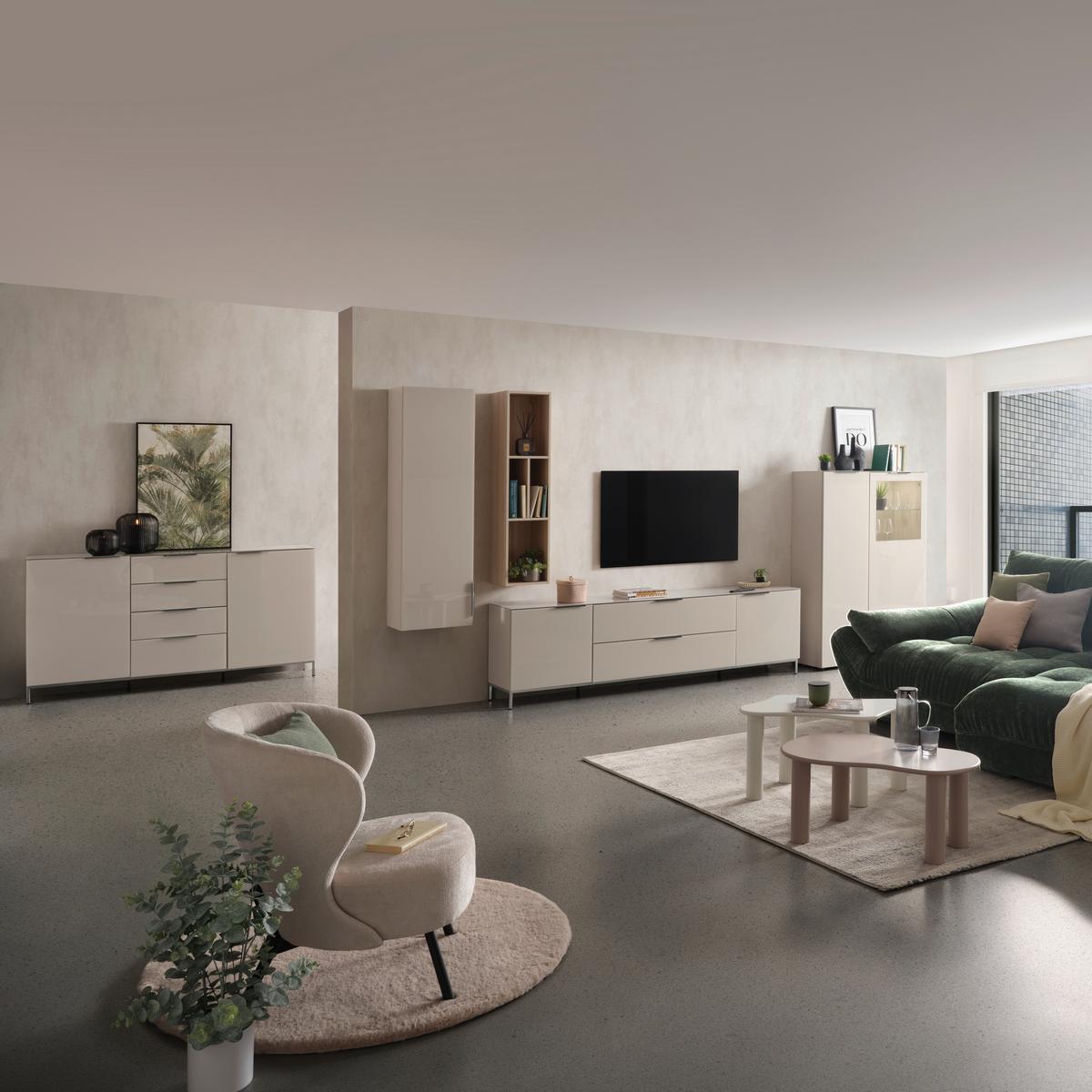 Nástenný regál SIENA dekor dub Riva - barvy dubu, Moderní, kompozitní dřevo/sklo (30/125/30cm) - Premium Living