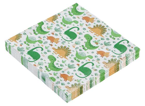 Servítky Funny Dinos - oranžová/viacfarebná, papier (33/33cm) Servítky Funny Dinos - oranžová/viacfarebná, papier (33/33cm)