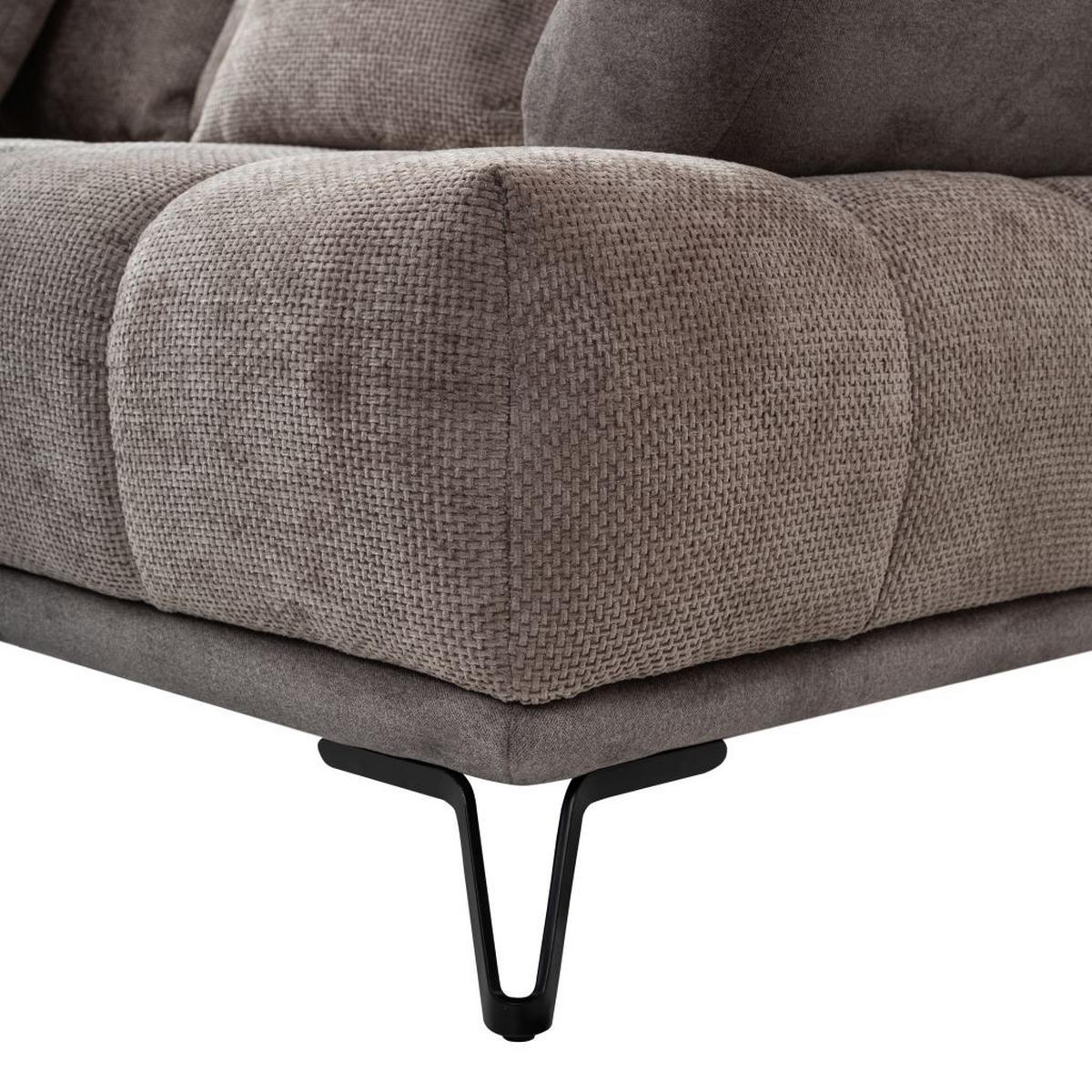 LARGO, levá, šedohnědá, potřeba šířky dveří 90 cm - černá/šedohnědá, Moderní, kov/textil (184/262cm)