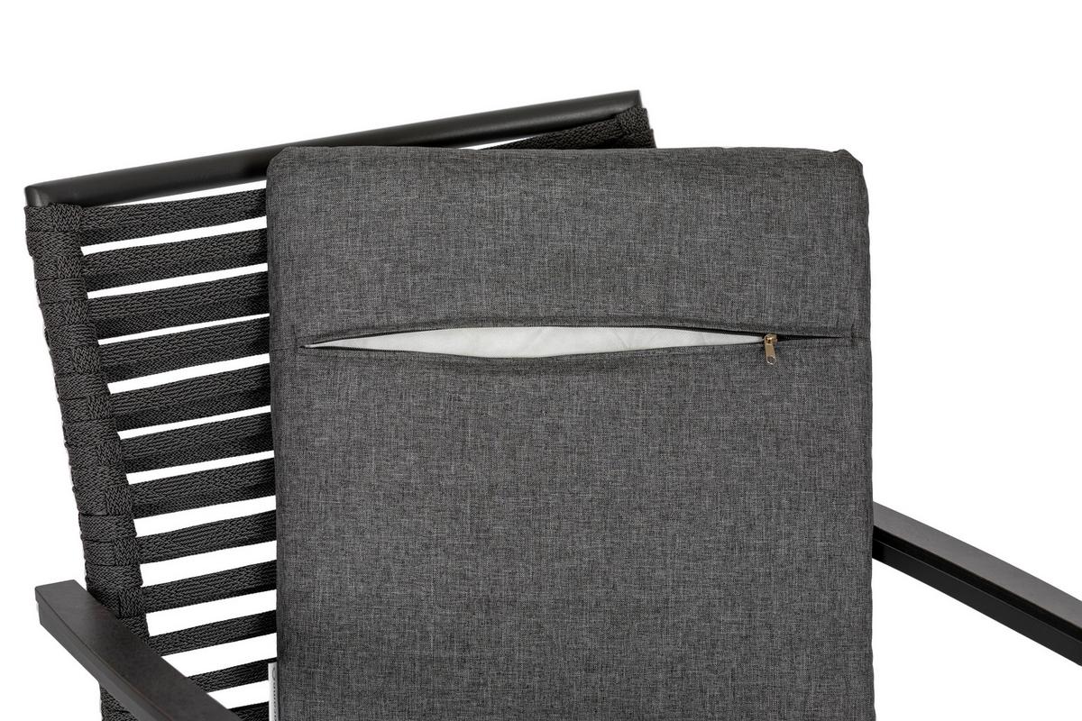 Gartenset 5-tlg. Metall/glas/ Textil/kunststof/holzwerkstoff - Dunkelgrau/Anthrazit, Basics, Glas/Holzwerkstoff (180+60/100/74cm) - Acamp