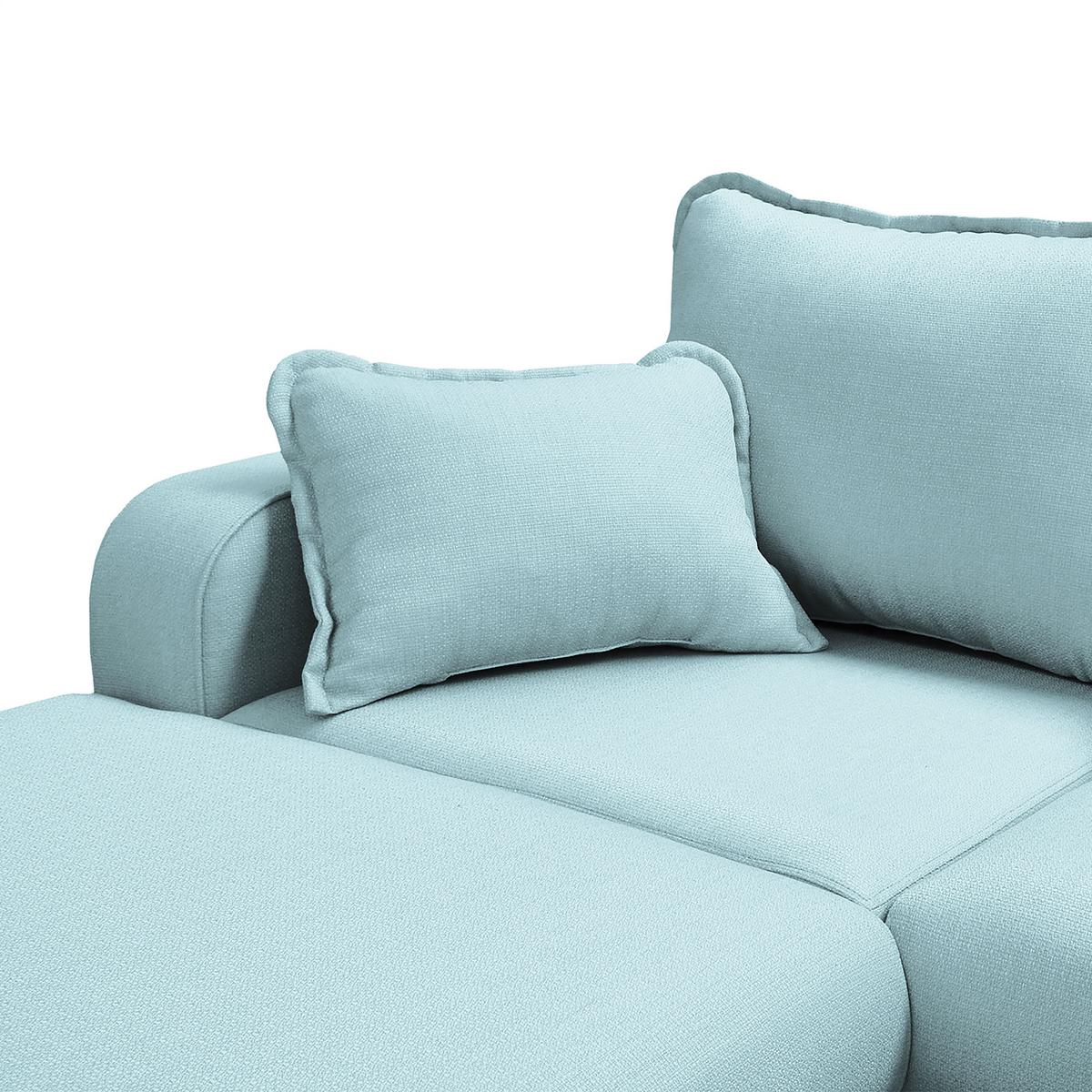 Wohnlandschaft Beata Hellblau U:170x296x167cm - Wengefarben/Hellblau, Design, Textil (170/296/167cm) - Livetastic