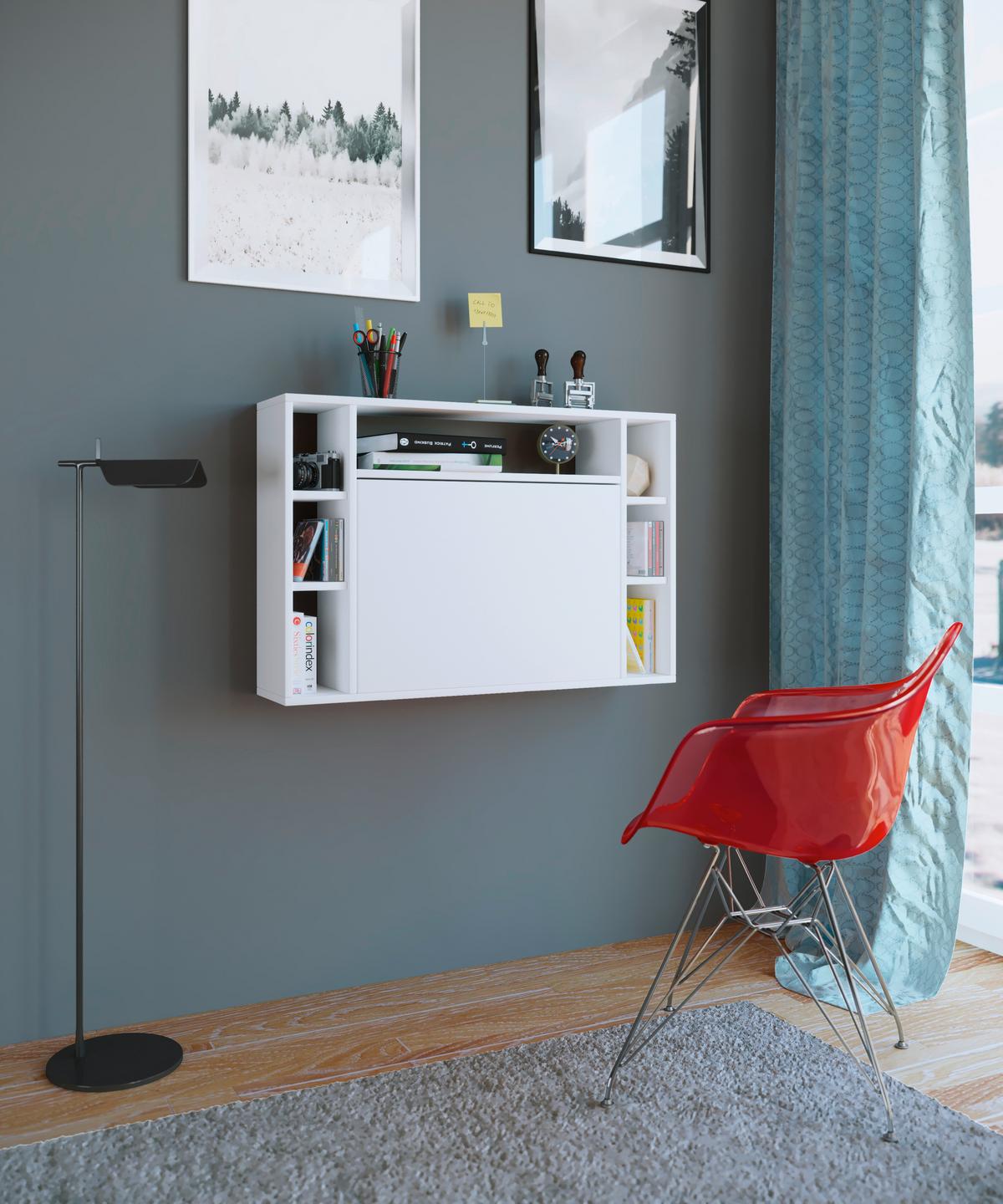 Laptoptisch Wandila B: 90 cm Weiß - Weiß, KONVENTIONELL, Holzwerkstoff (90/20/60cm) - MID.YOU