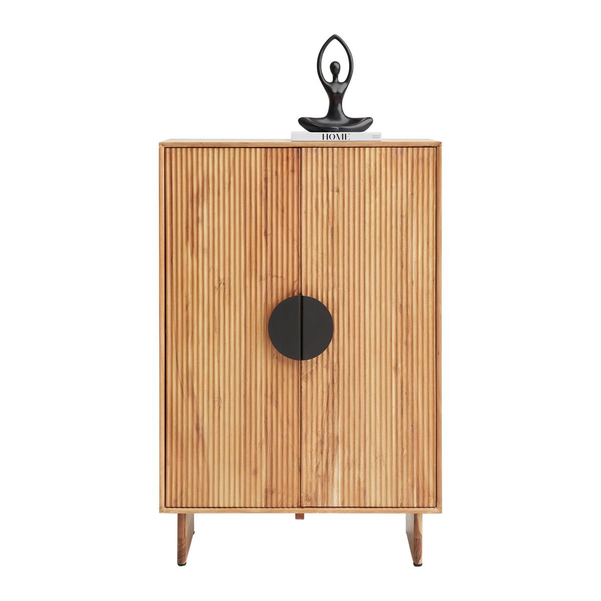 Vysoká komoda ROSY, akácie - černá/barvy akácie, Lifestyle, kov/dřevo (80/120/38cm) - Premium Living