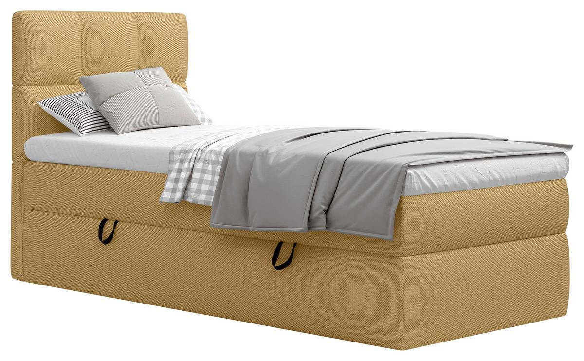 Boxbett Polly - Senfgelb/Schwarz, MODERN, Holz/Holzwerkstoff (90/200cm) - MID.YOU