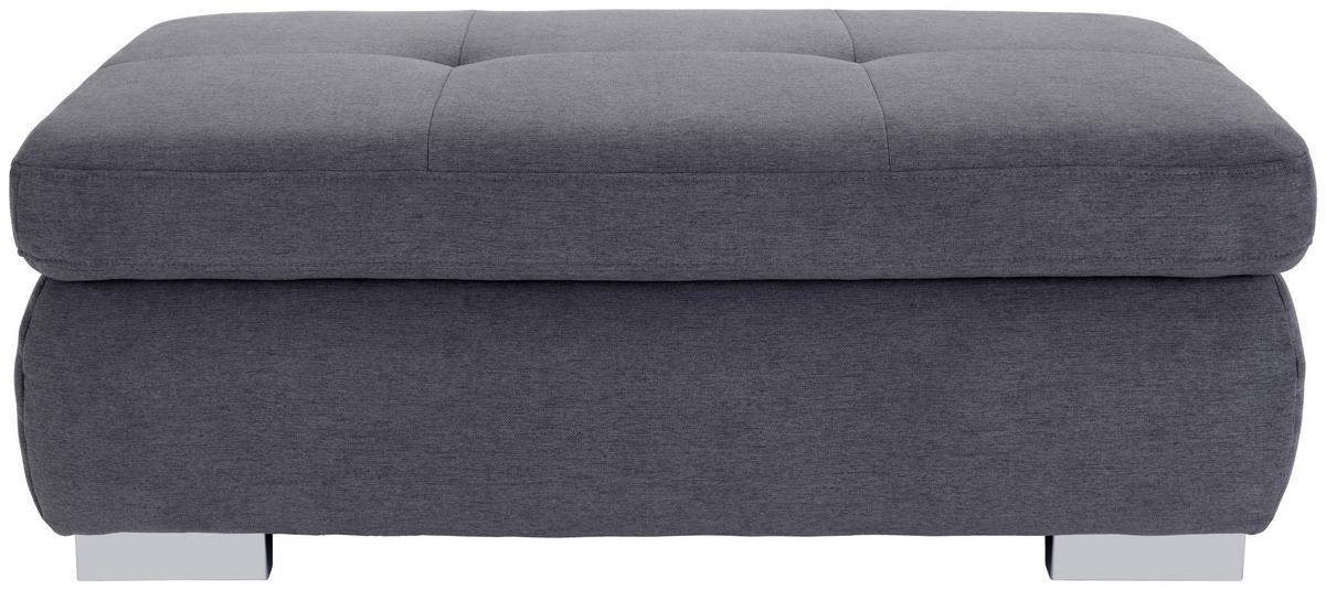 Hocker Mit Stauraum Webstoff Grau H: 64 Cm - Chromfarben/Grau, MODERN, Textil (129/47/64cm) - Luca Bessoni