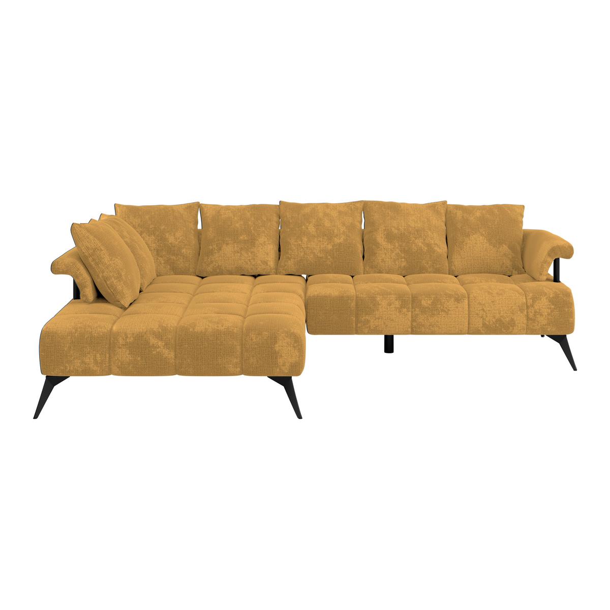 Ecksofa Vanessa Goldfarben 200x297 Cm - Goldfarben/Schwarz, MODERN, Textil (200/297cm)