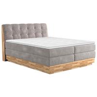 Boxspringbett Boxspring Bed Melissa - Beige/Schwarz, Natur, Textil (200/200cm)