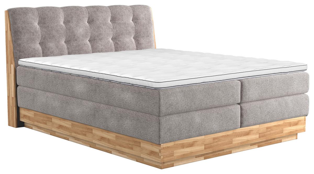 Boxspringbett Boxspring Bed Melissa - Beige/Schwarz, Natur, Textil (200/200cm)