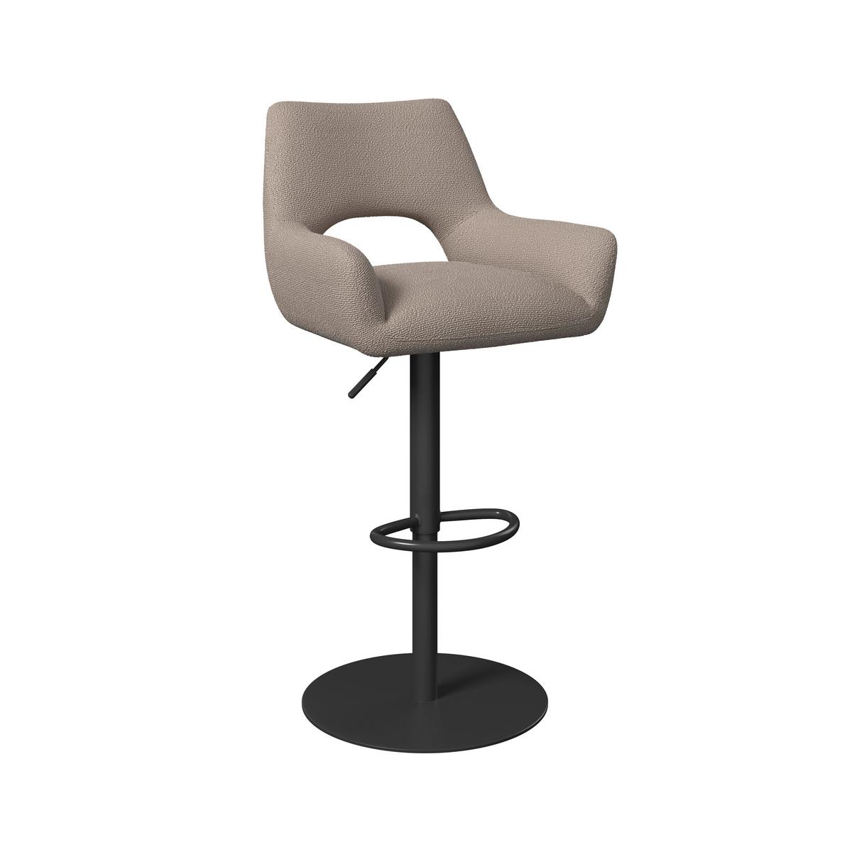Barová stolička Tami, krémová - čierna/krémová, Modern, kov/drevo (46/82-102/51cm) - Bessagi Home