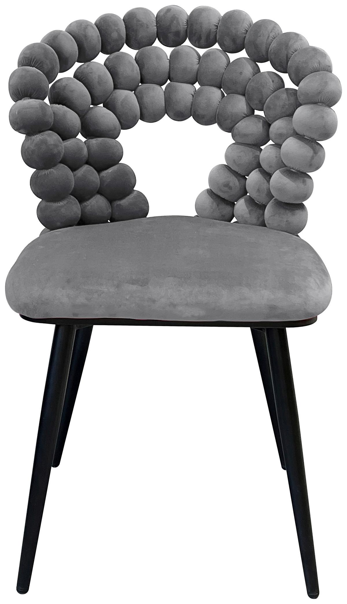 Stolička LIA velúr sivá - čierna/sivá, Lifestyle, kov/drevo (55/85/62cm) - Mömax