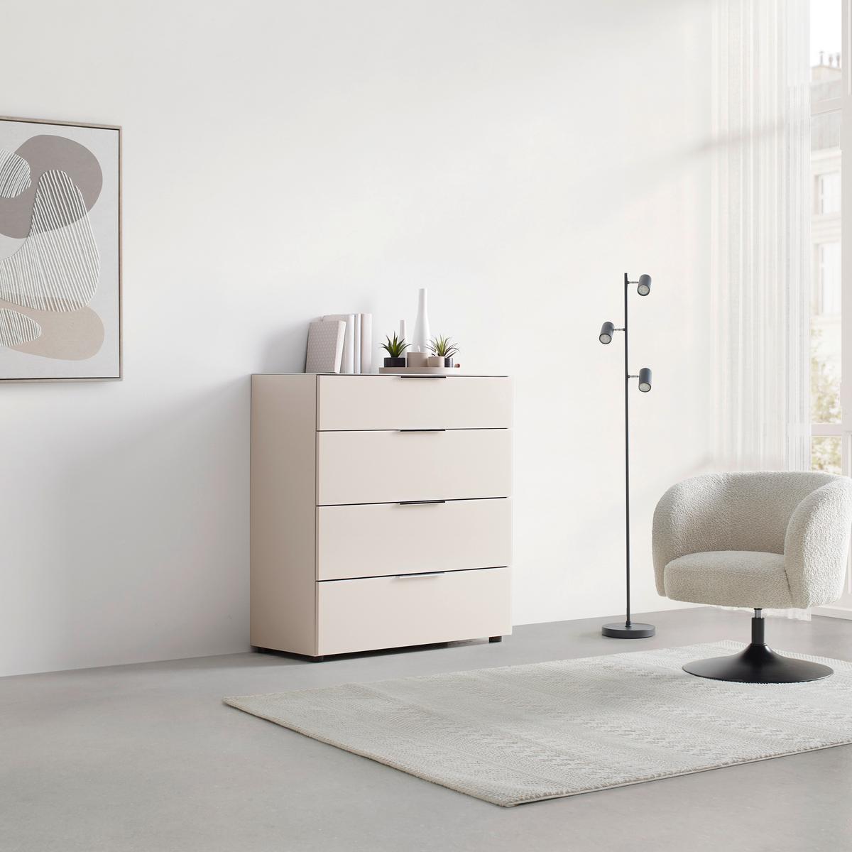 Kommode Siena Kaschmir - černá/kašmírová, Moderní, kov/kompozitní dřevo (90/99/40cm) - Mömax