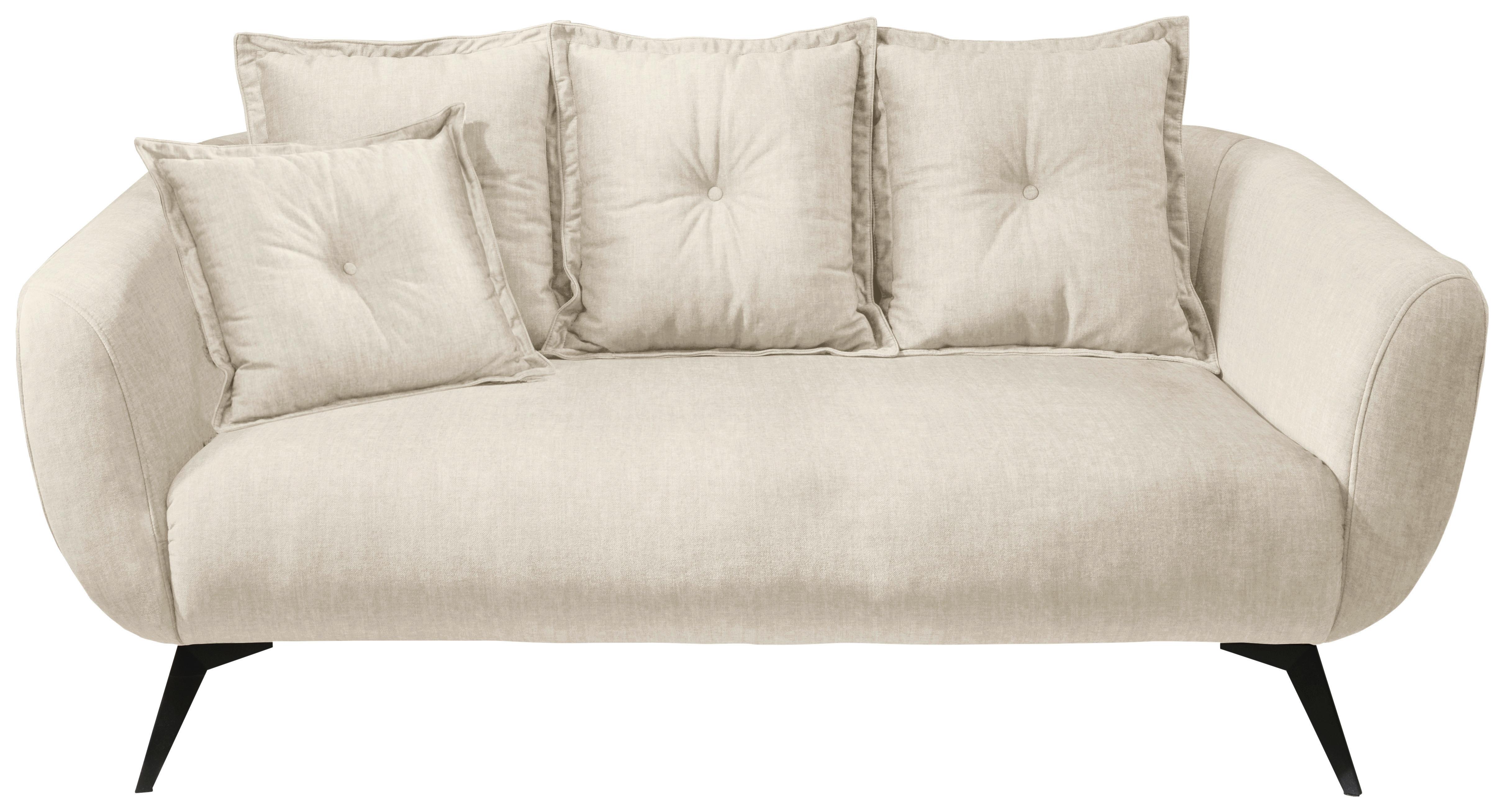 2,5-Sitzer-Sofa Baggio Beige, Schwarz, B: 196 cm - Beige/Schwarz, MODERN, Textil (196/94/103cm) - Livetastic