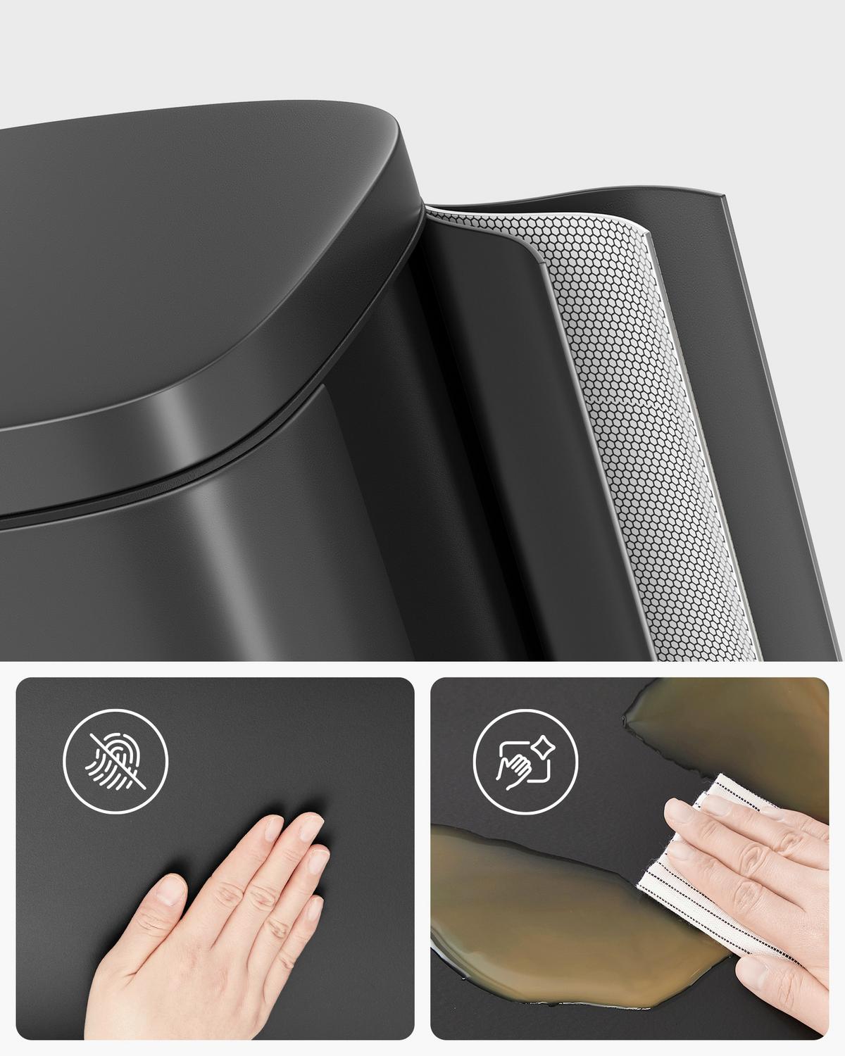 Abfallsammler Schwarz B: 34,8cm - Schwarz, Basics, Kunststoff/Metall (34,8/63,3/29,7cm)