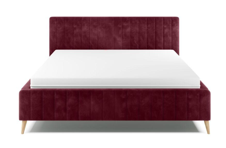 Čalúnená posteľ Tamina 180x200cm - prírodná farba/bordová, Design, drevo/textil (180/200cm)