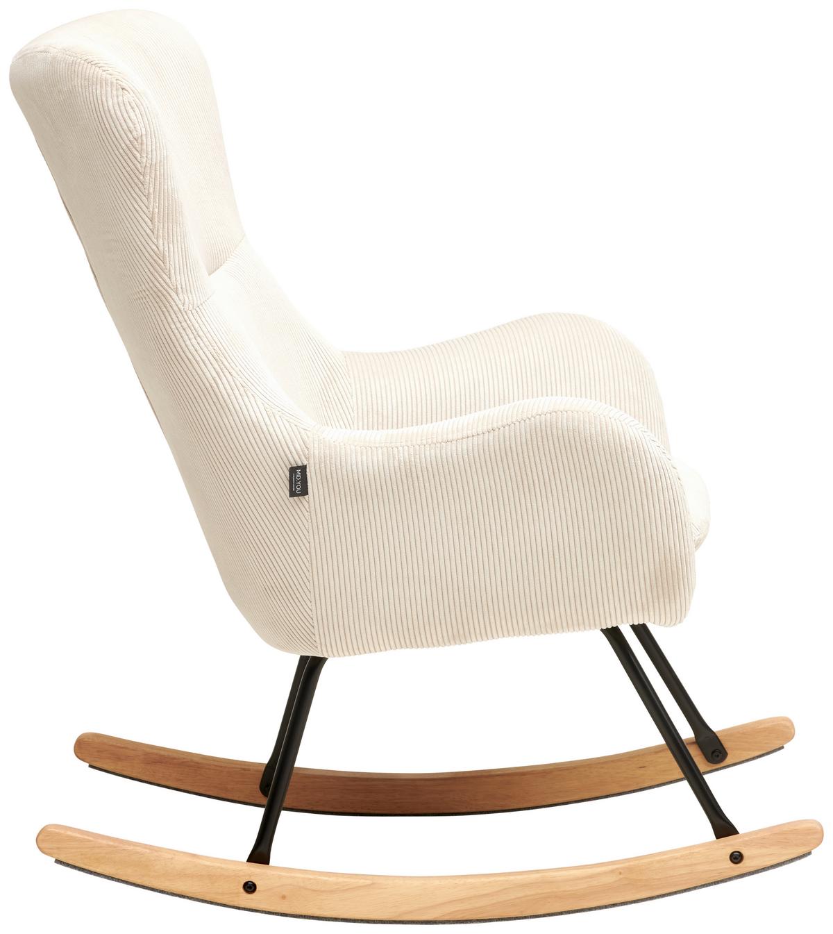 Schaukelsessel Rocking Scandi - Creme/Schwarz, MODERN, Textil/Metall (75/102/80cm) - MID.YOU