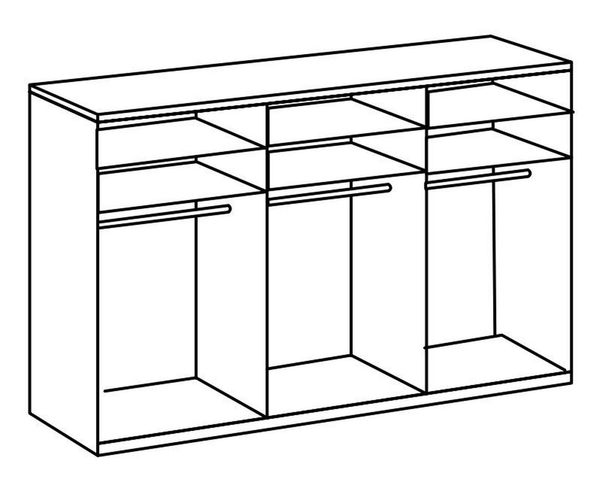 Drehtürenschrank 300cm Level, Weiß/eiche Dekor - Eichefarben/Weiß, MODERN, Glas/Holzwerkstoff (300/236/58cm) - MID.YOU