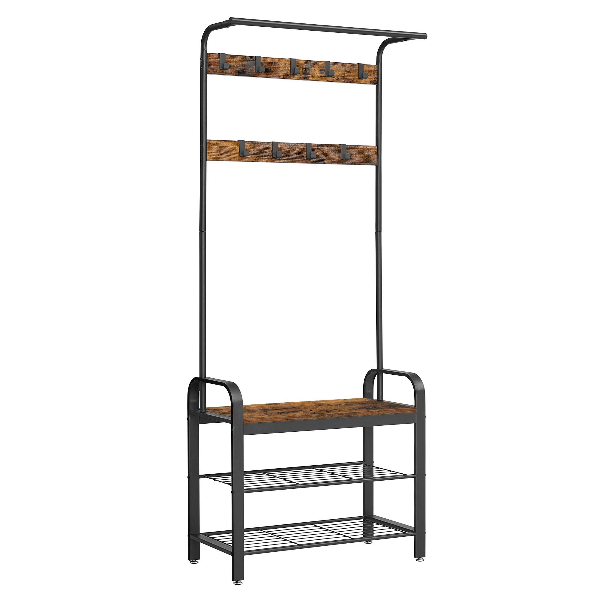 Predsieňový nábytok VINTAGE - hnedá/čierna, Trend, kompozitné drevo (72/183/33,7cm) - Boxxx