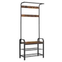 Predsieňový nábytok VINTAGE - hnedá/čierna, Trend, kompozitné drevo (72/183/33,7cm) - Boxxx