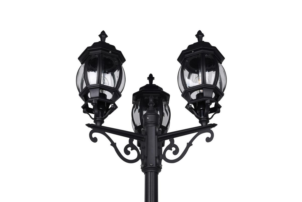 Wegeleuchte 406960332 Elvo - Klar/Schwarz, KONVENTIONELL, Glas/Metall (57/240cm) - Trio Leuchten