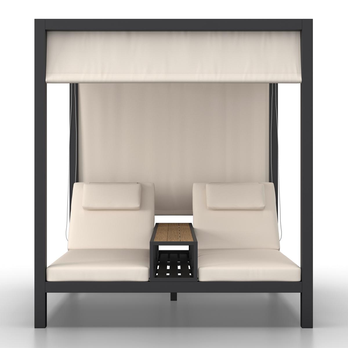 RELAXAČNÍ OSTRŮVEK FELIPA - tmavě šedá/přírodní barvy, Moderní, kov/textil - Bessagi Garden