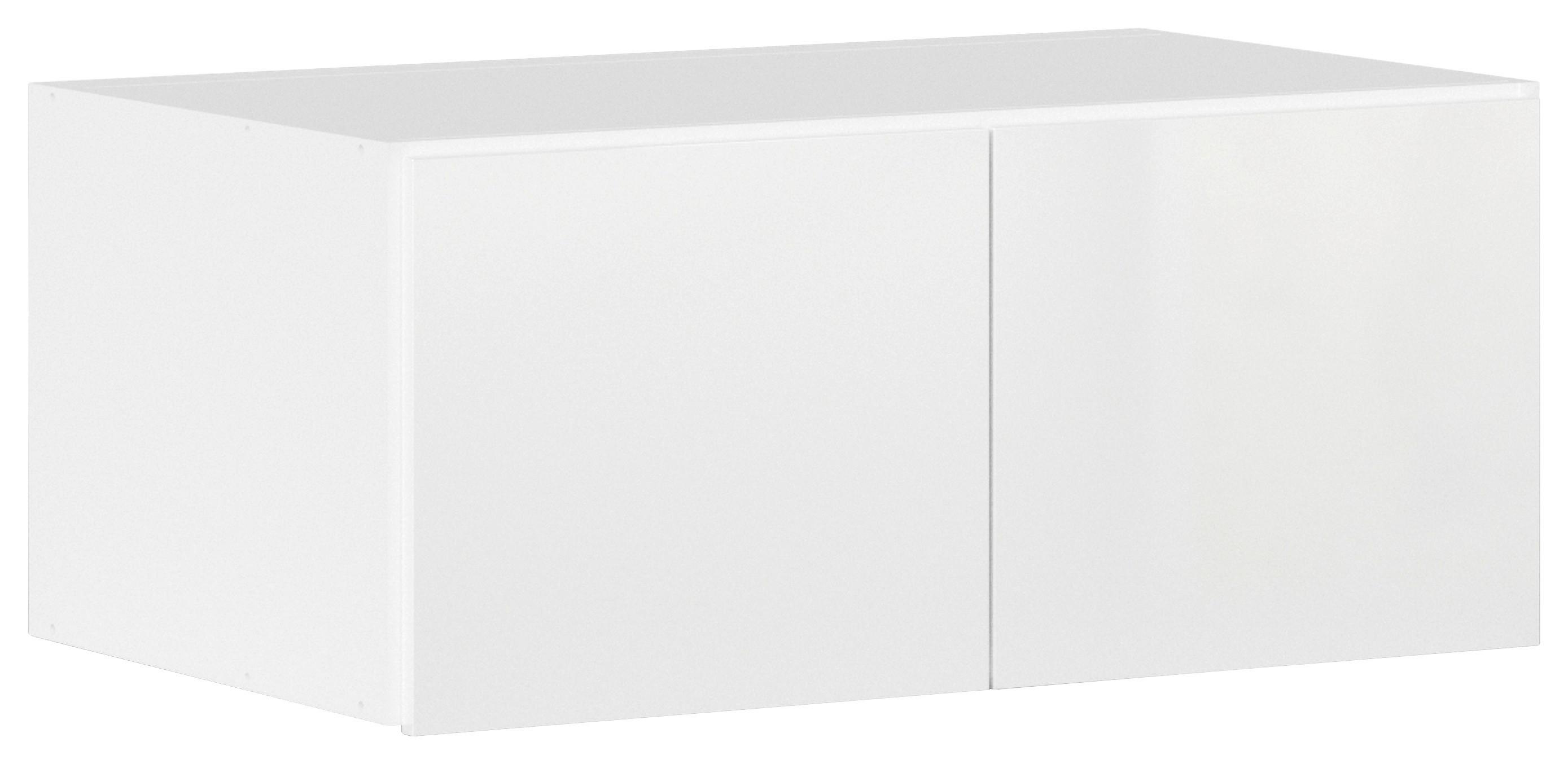Aufsatzschrank grifflos 91 cm Max ,weiß Hochglanz