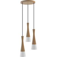 Hängeleuchte 8511545 Vegas2,3-Fl,eiche,cell - Eichefarben/Weiß, Natur, Holz/Textil (30/150cm)