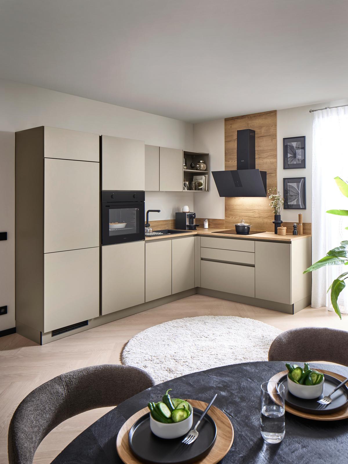 Eckküche Win - Eichefarben/Creme, MODERN, Holzwerkstoff (278,2/205,2cm) - Express-Kuechen