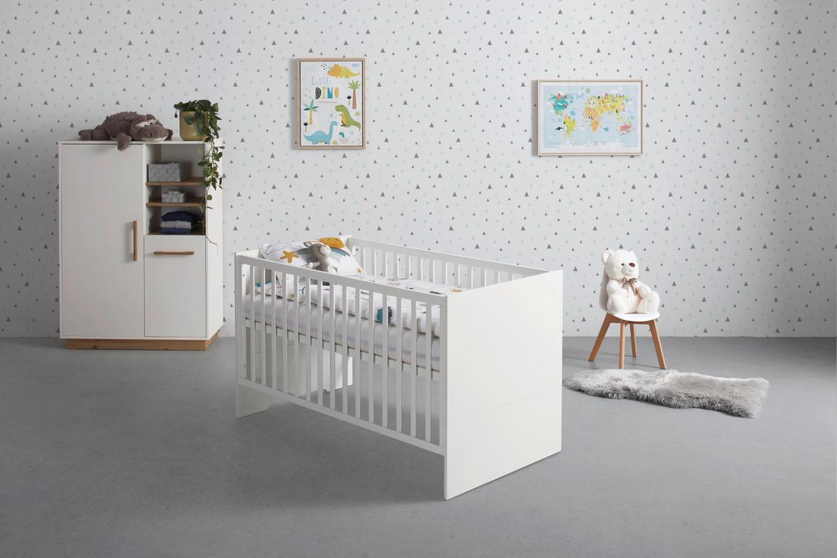 Gitterbett Luna 76x142 Cm Weiß - Weiß, Basics, Holzwerkstoff (76/82/142cm) - Roba