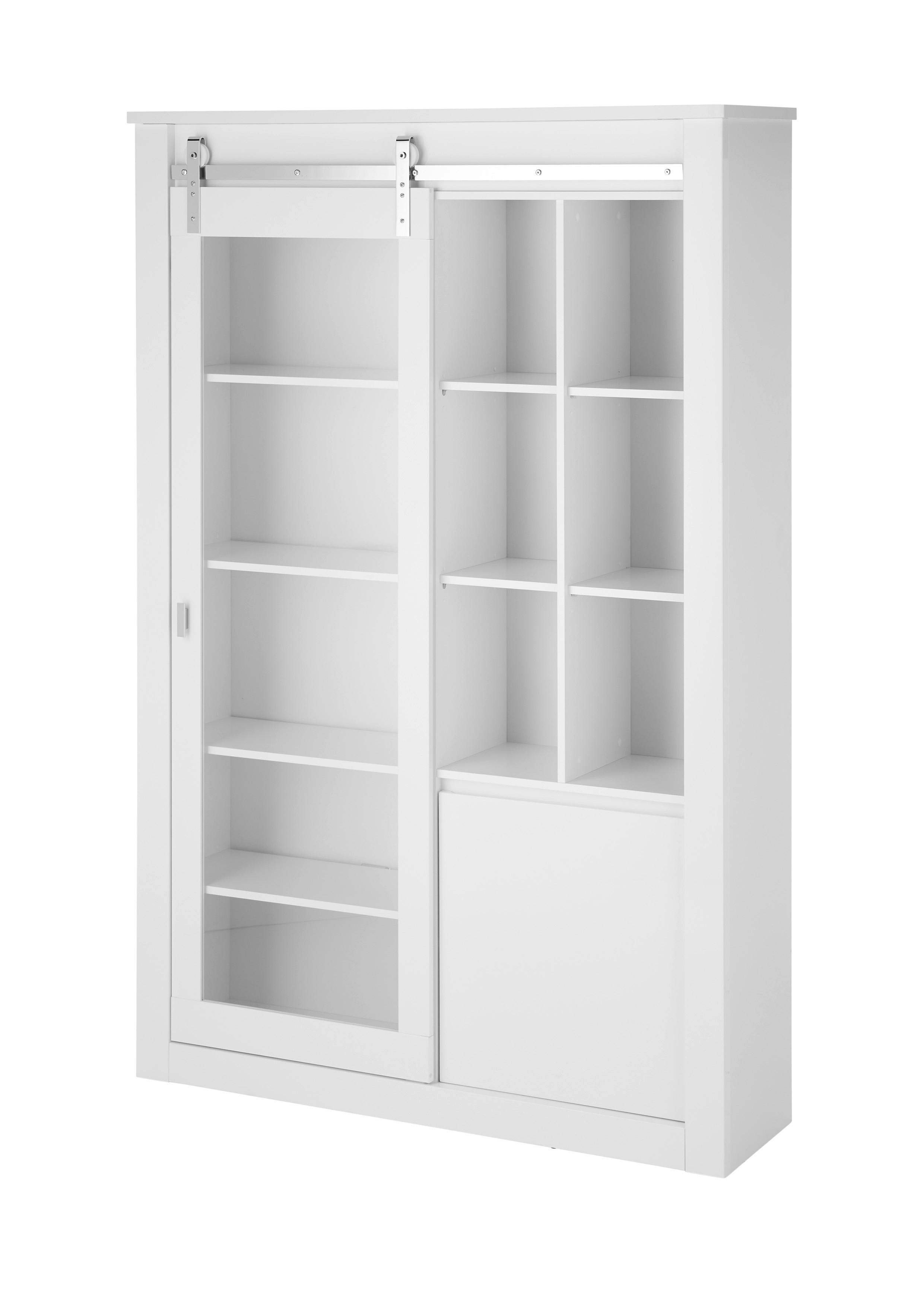 VITRINE Daytona Weiß HG B: 133cm - Weiß Hochglanz/Weiß, Design, Holzwerkstoff (133/201/38cm) - Livetastic