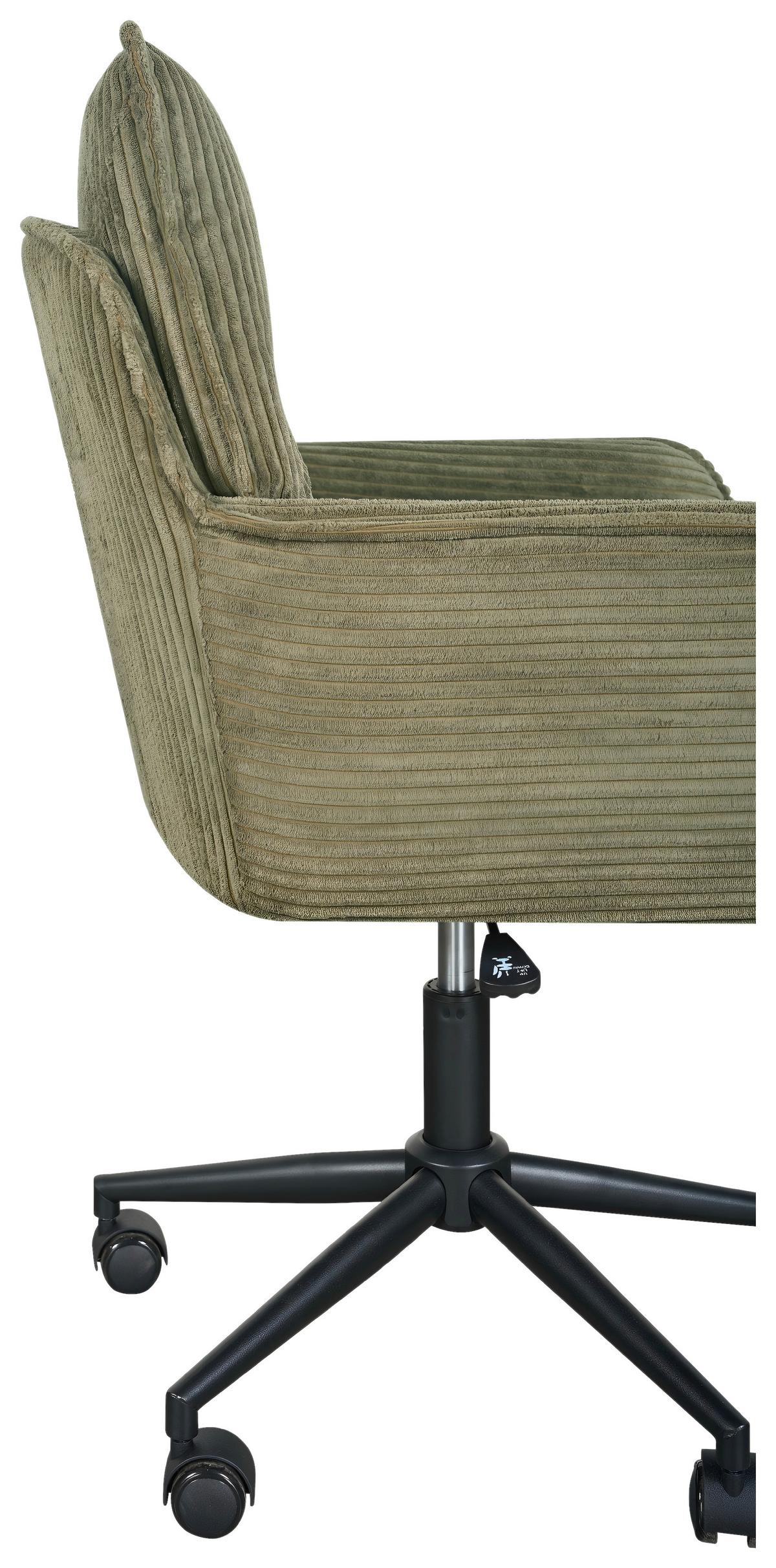 Drehstuhl Valencia Grün B: 58,5 cm - Schwarz/Grün, MODERN, Textil/Metall (58,5/88/95/63cm) - Livetastic