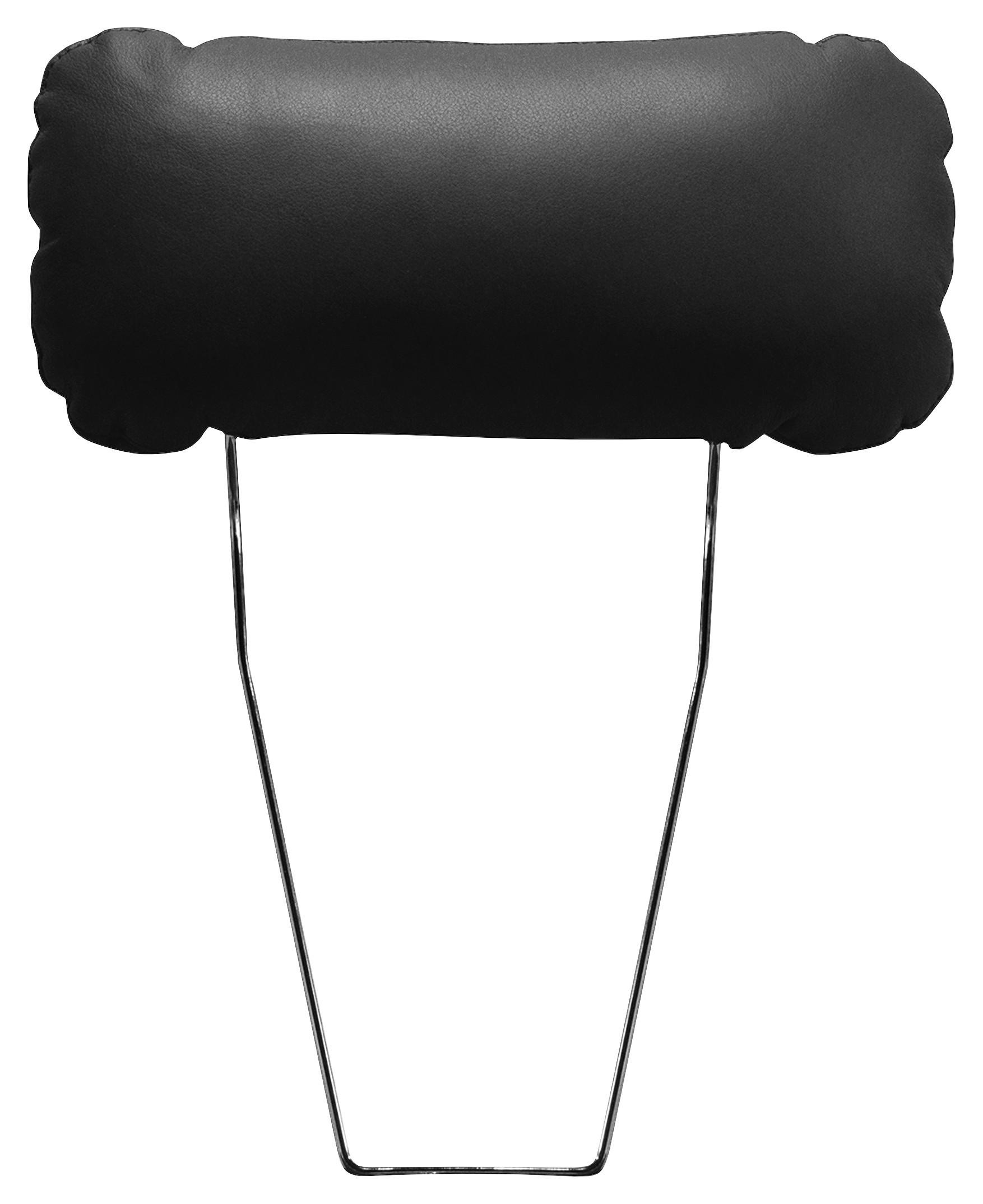 Kopfstütze Nordic, Schwarz B: 43 cm - Schwarz, Design, Leder/Textil (43/18/15cm) - Livetastic