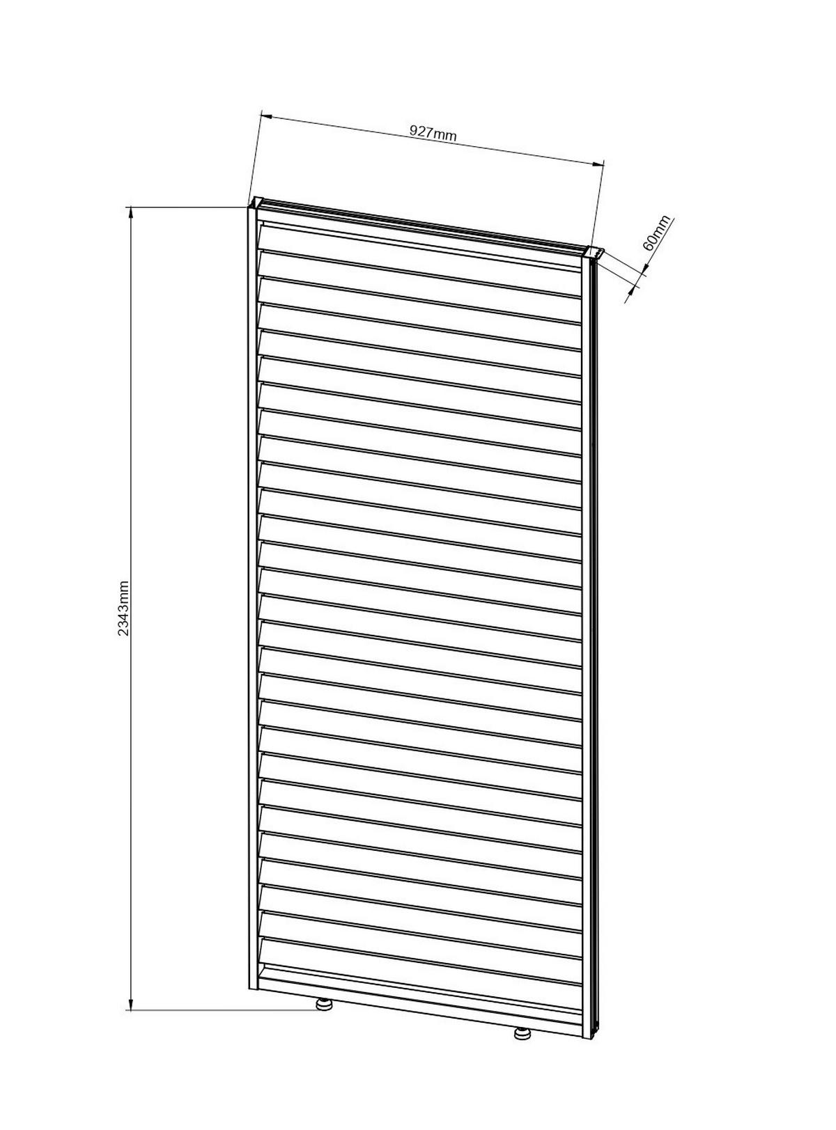 Lamellenwand fix 93cm Core + für Pergola 3x4m und 3x6m - Anthrazit, Basics, Metall (92,5/234/4cm) - Gardenson