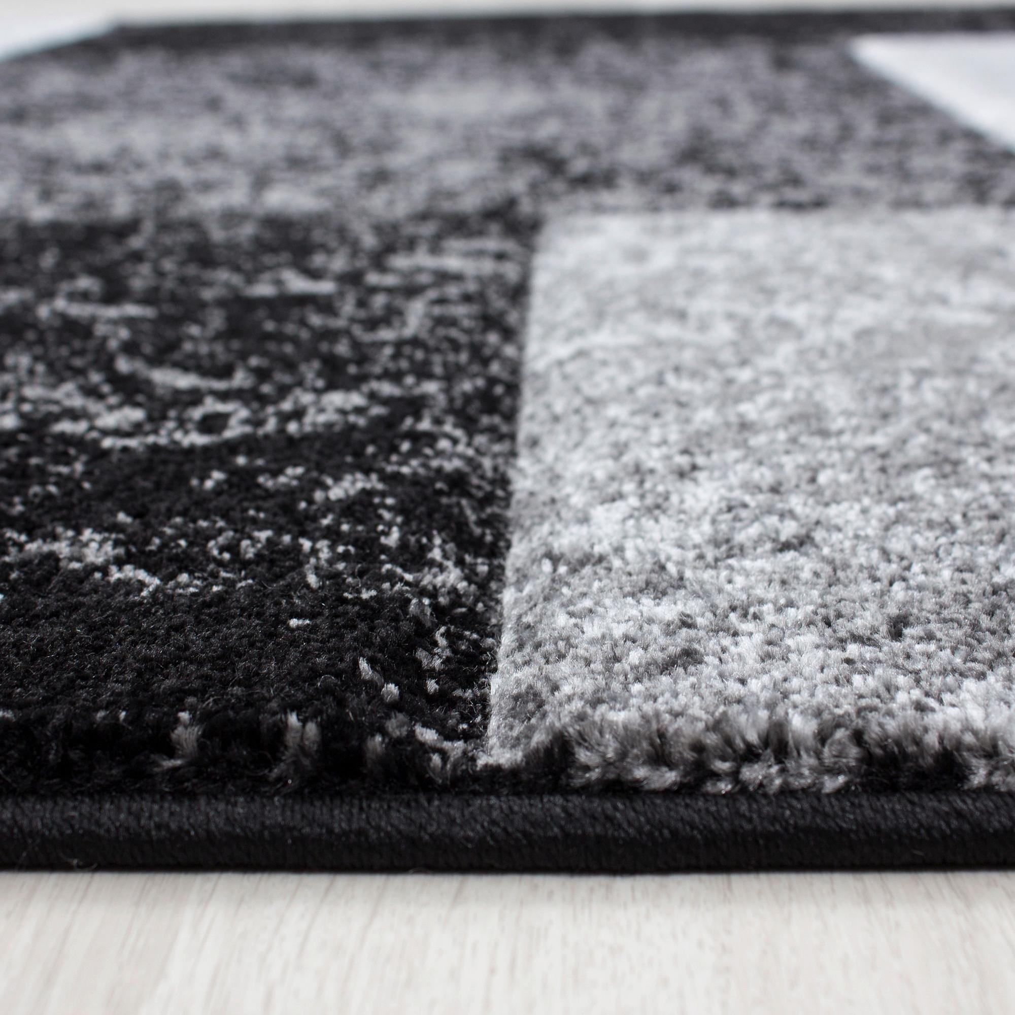 Teppich Läufer Schwarz Hawaii 80x300 cm - Schwarz, KONVENTIONELL, Textil (80/300cm)