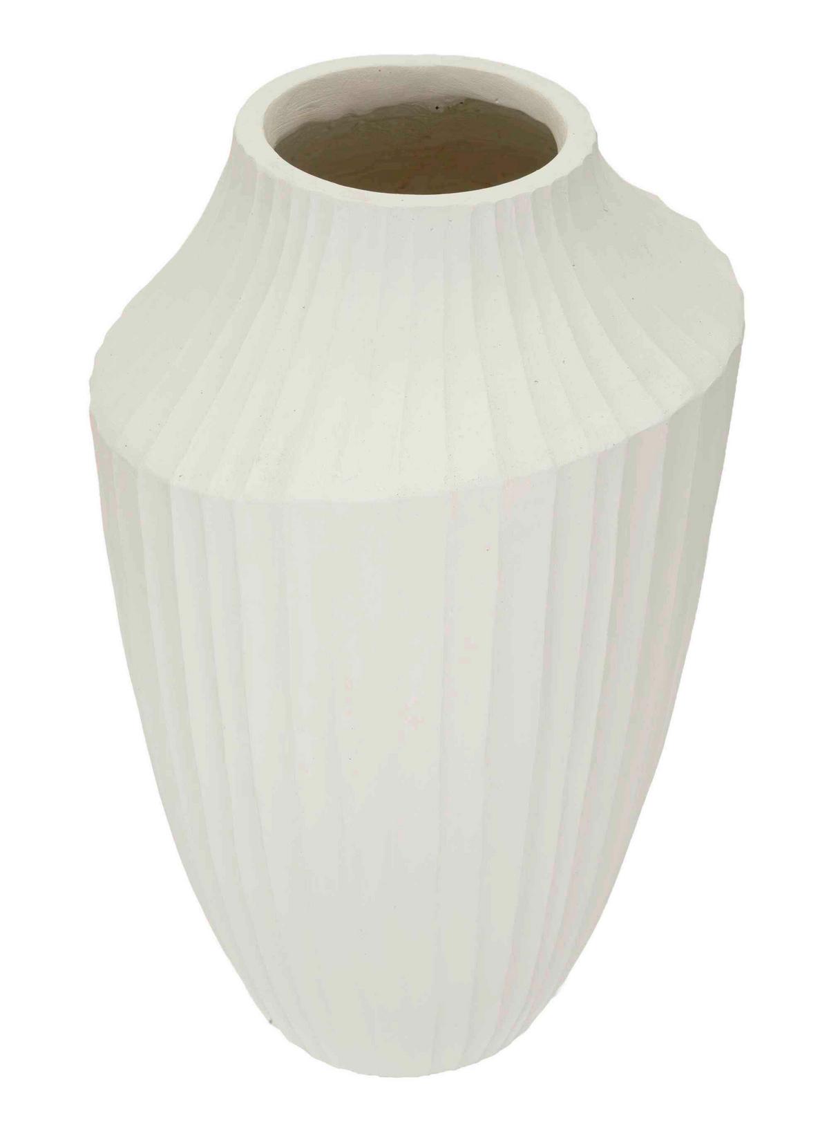 Vase Ice Pot Weiß B: 28,5 cm - Weiß, Basics, Metall (28,5/50,5/28,5cm)