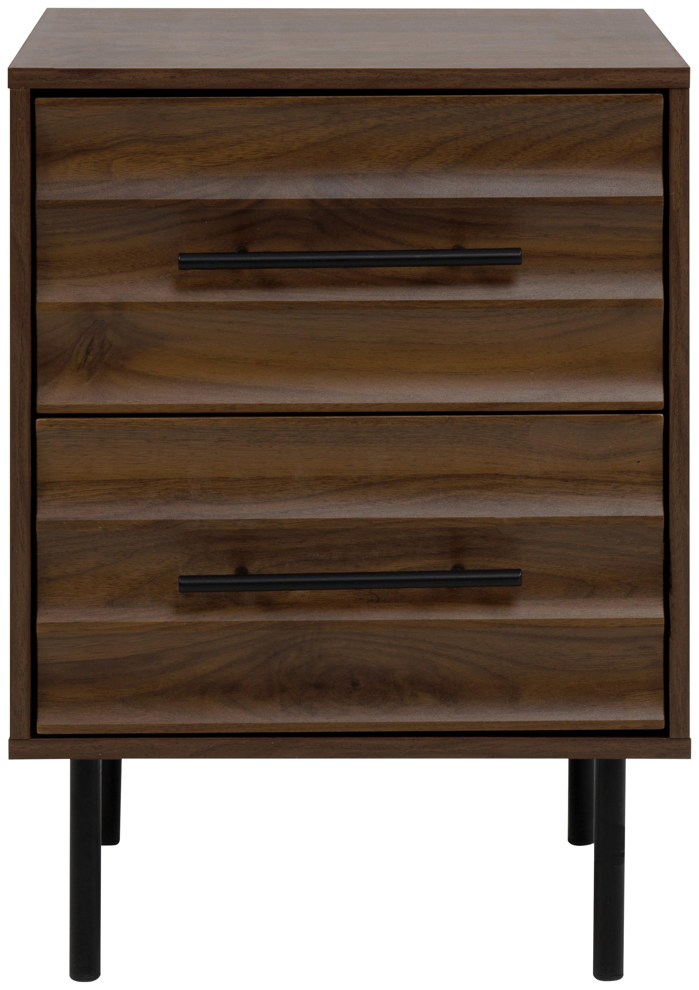 Nachtkästchen Carlton Eiche Artisan H: 55 Cm - Schwarz/Eiche Artisan, Trend, Holzwerkstoff (40/55/39cm)