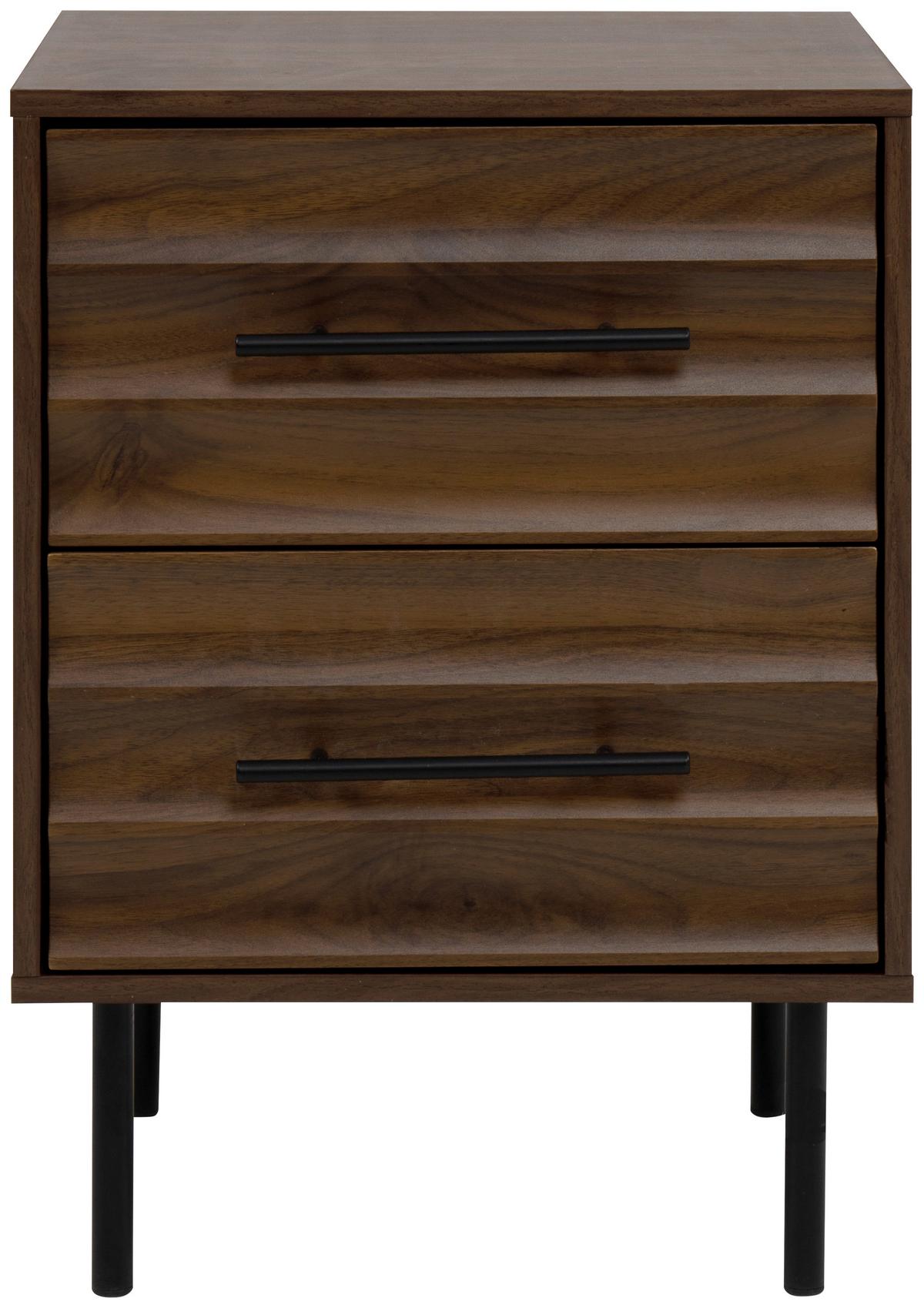 Nachtkästchen Carlton Eiche Artisan H: 55 Cm - Schwarz/Eiche Artisan, Trend, Holzwerkstoff (40/55/39cm)