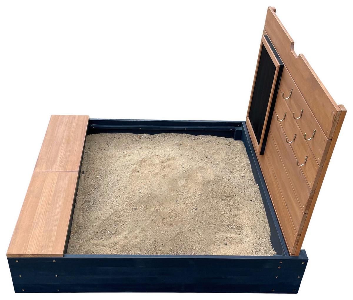 Sandkasten A031.018.05 - Anthrazit/Braun, KONVENTIONELL, Holz (90/74/100cm) - Ambia Garden