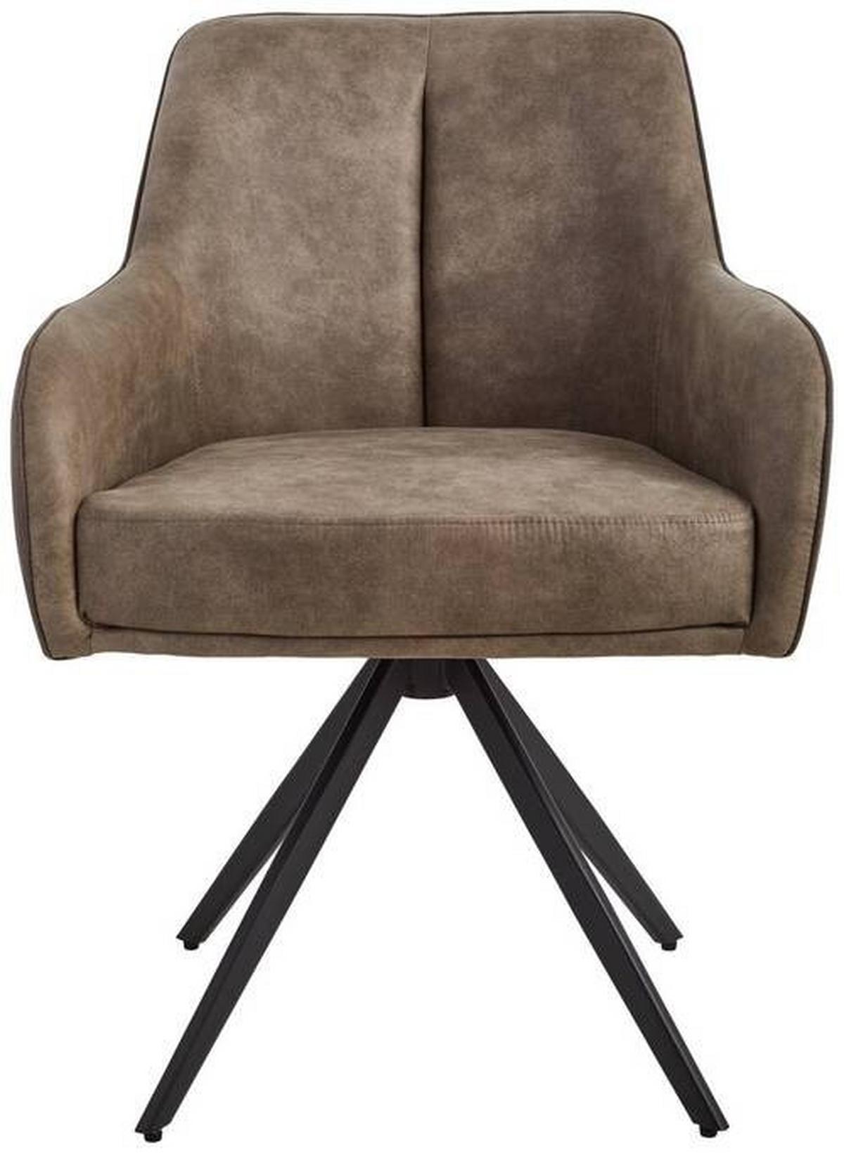 Armlehnstuhl Zwei Braun B: 62 cm - Hellbraun/Schwarz, MODERN, Holz/Textil (62/83/62cm) - Livetastic