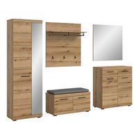 Garderobe Scout 5-teilig Eiche Dunkel B: 272 Cm - Eiche dunkel, Design, Holzwerkstoff (272/197/40cm) - Livetastic