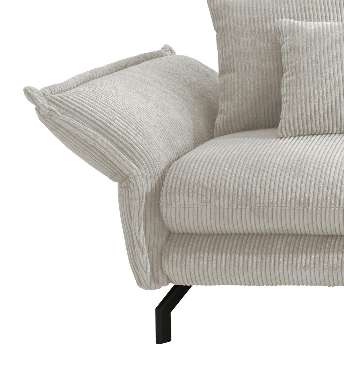 Ecksofa Lava Silberfarben S: 255/180 Cm - Silberfarben/Schwarz, MODERN, Textil (255/180cm) - Livetastic