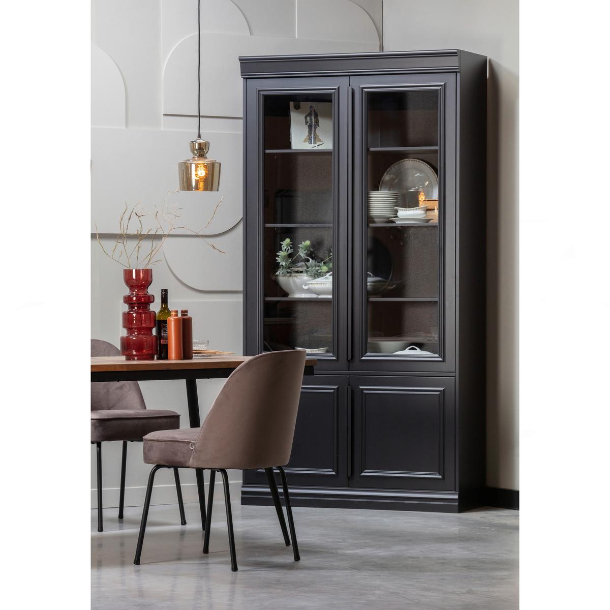 Esstisch Rhombic Teakfarben L: 220 Cm - Schwarz/Teakfarben, Design, Holz/Metall (220/90/76cm) - Livetastic