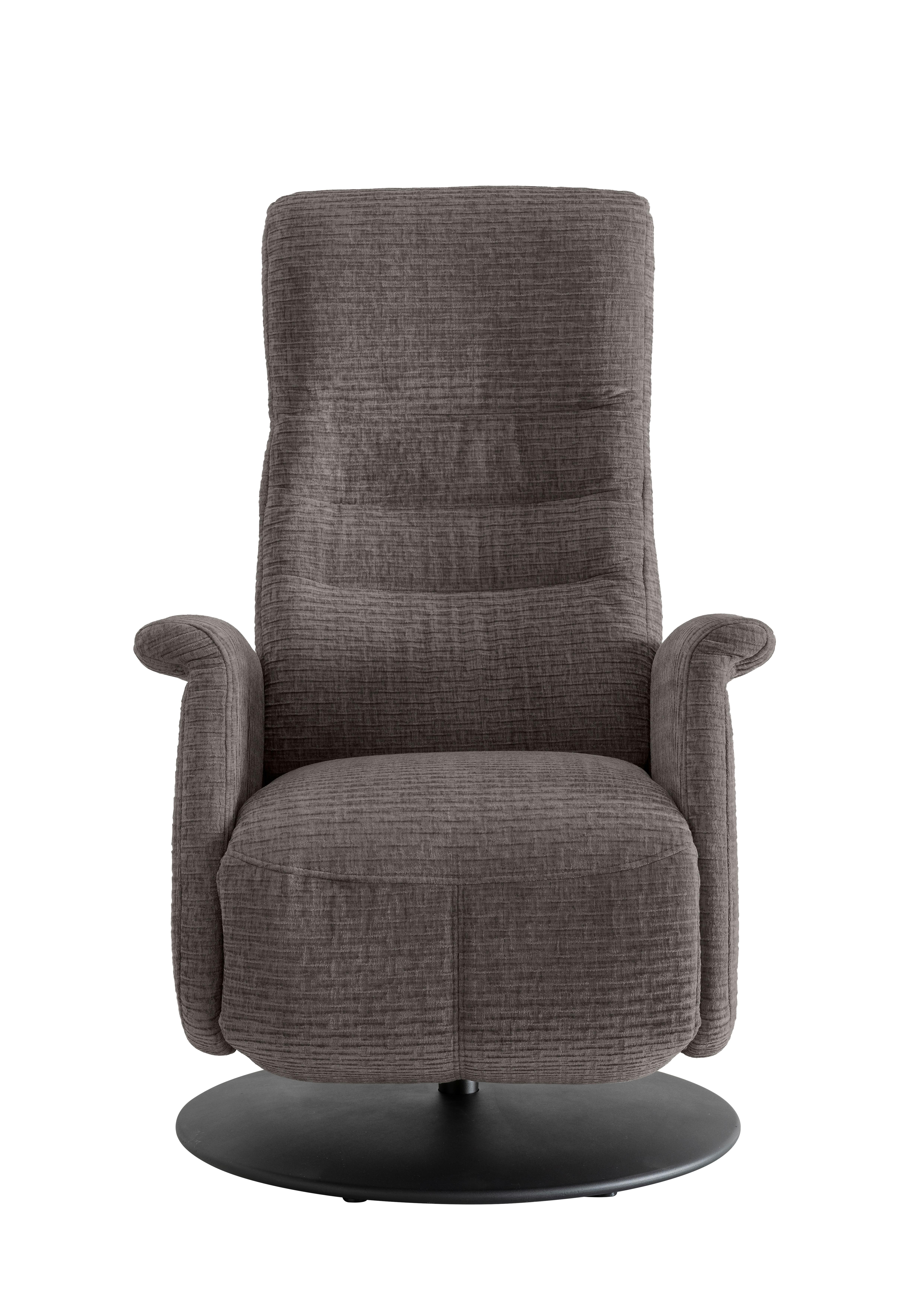 Relaxsessel Latina Graubraun 360 Grad Drehbar, B: 72 Cm - Graubraun/Schwarz, MODERN, Textil (72/118/85-165cm) - Livetastic