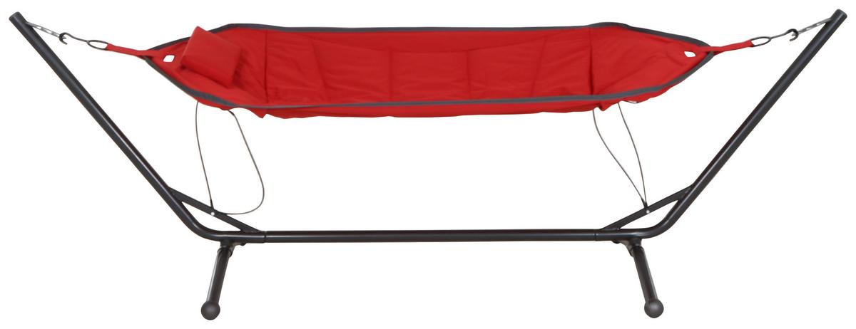 Hängematte L91047 - Dunkelgrau/Rot, KONVENTIONELL, Textil/Metall (105/104/305cm) - Siena Garden