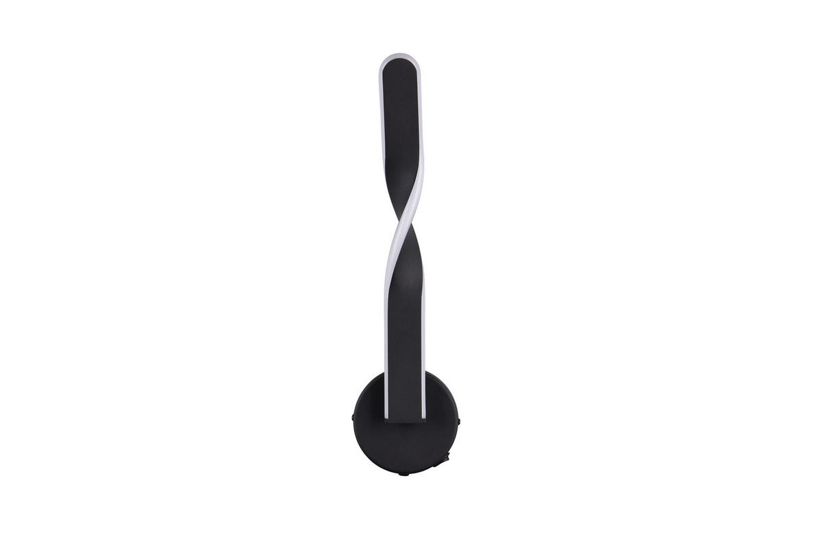 LED-Wandleuchte Ginko Schwarz Weiß B: 12 cm - Schwarz/Weiß, Design, Kunststoff/Metall (45,5/12/15cm)