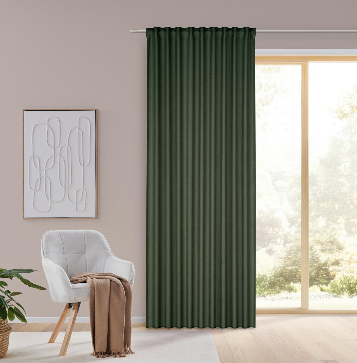 HOTOVÝ ZÁVES ULRICH -TOP- - tmavozelená, textil (135/245cm) - Modern Living