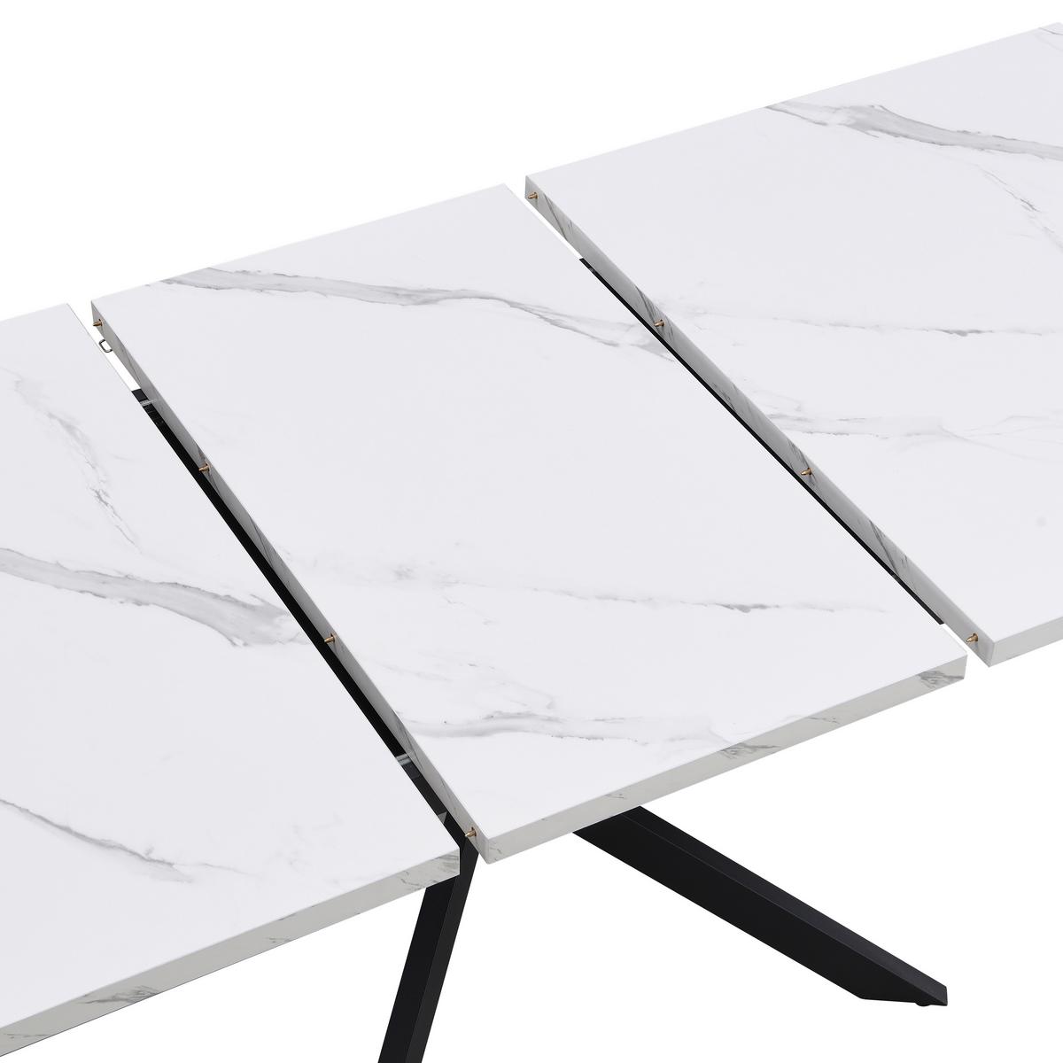 Kihúzható Asztal Erik - fekete/fehér, Lifestyle, faalapú anyag/fém (150-200/75/90cm) - Kenwood