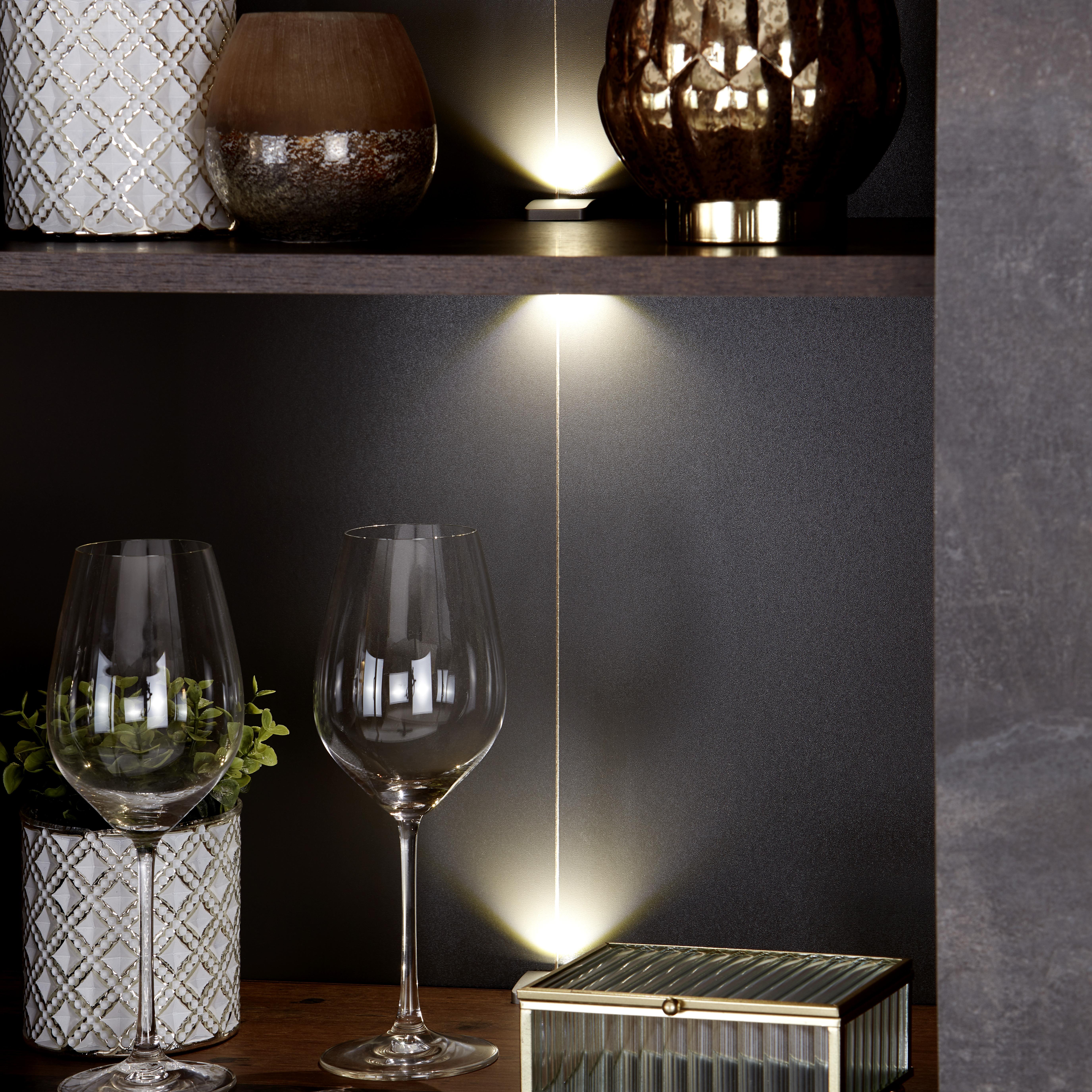 Einlegebodenbeleuchtung 2erset Led Clips 1w Handschalter - Anthrazit, MODERN, Kunststoff (3/3/2,5cm)