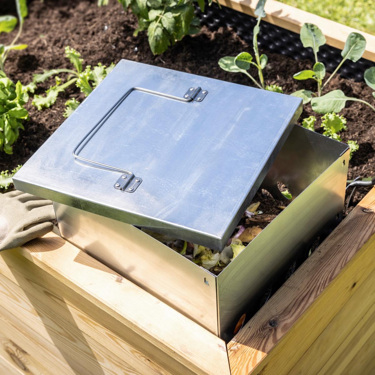 Hochbeet-Deckel Stahl 30,5x30,5 cm - Grau, Basics, Metall (30,5/2,5/30,5cm)