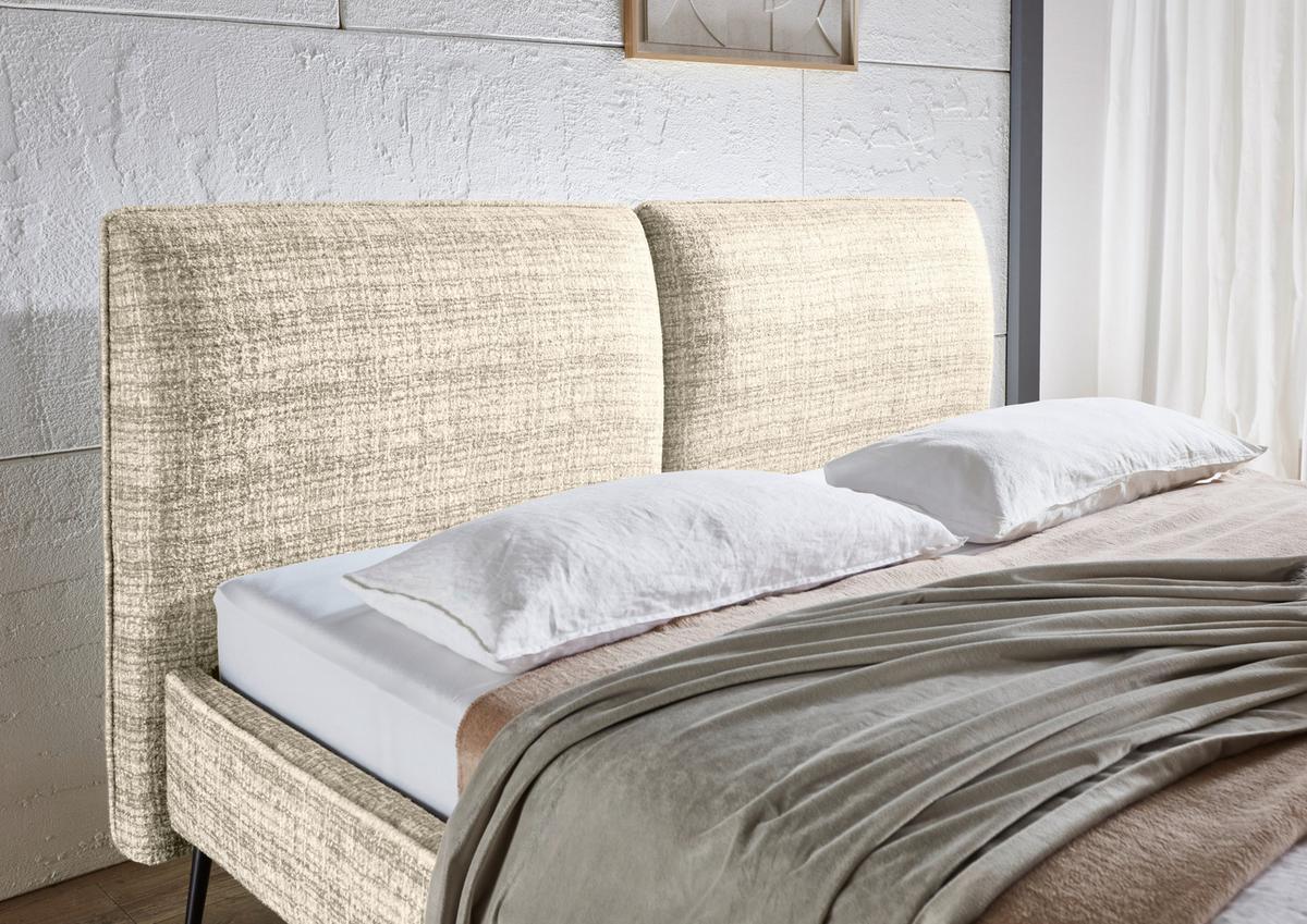 Polsterbett Infinity Liberty Beige 180x200cm - Beige/Schwarz, MODERN, Textil (180/200cm) - Livetastic