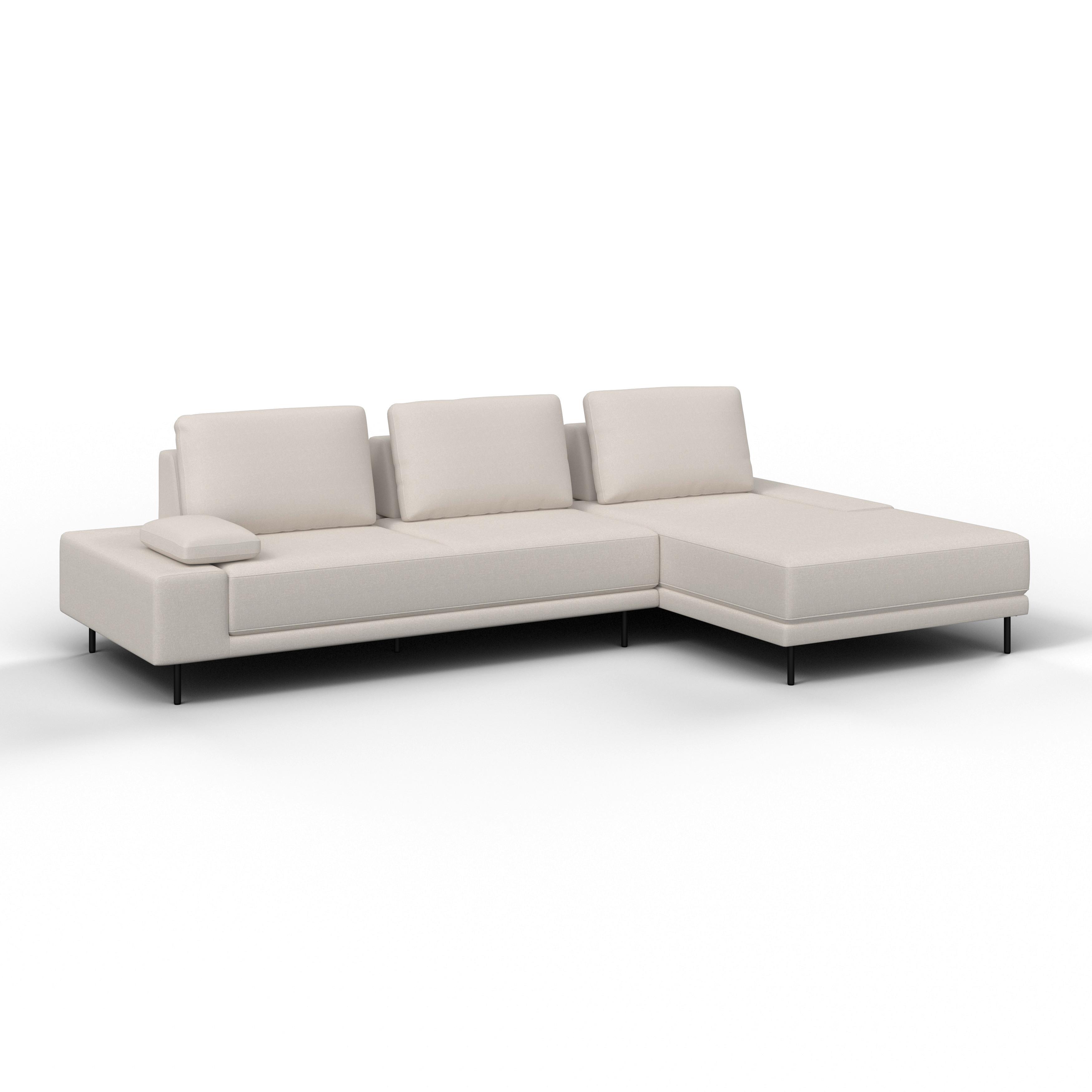 Sedací souprava MANI, béžová barva - černá/béžová, Moderní, kov/dřevo (309/89,2/183,5cm) - Bessagi Home
